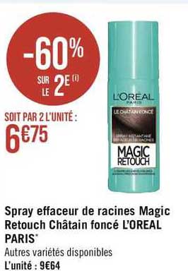 spray effaceur de racines magic retouch châtain foncé l'oréal paris