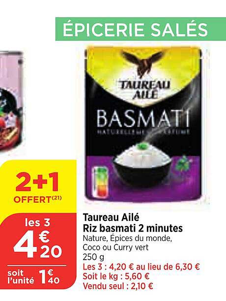 taureau ailé riz basmati 2 minutes