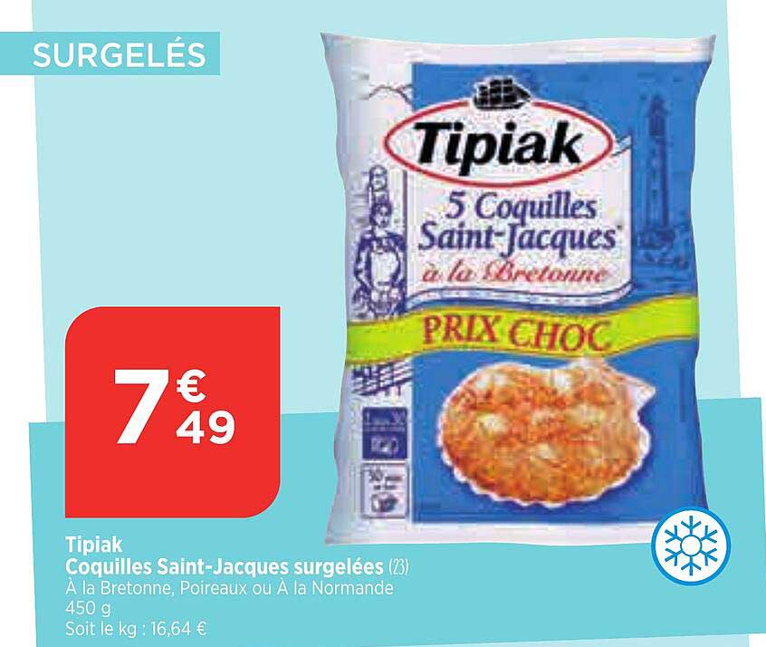 tipiak coquilles saint-jacques surgelées