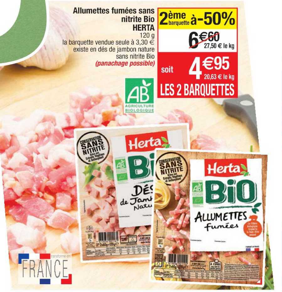 Allumettes Fumées Sans Nitrite Bio Herta