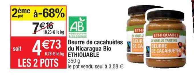 Beurre De Cacahuètes Du Nivaragua Bio éthiquable