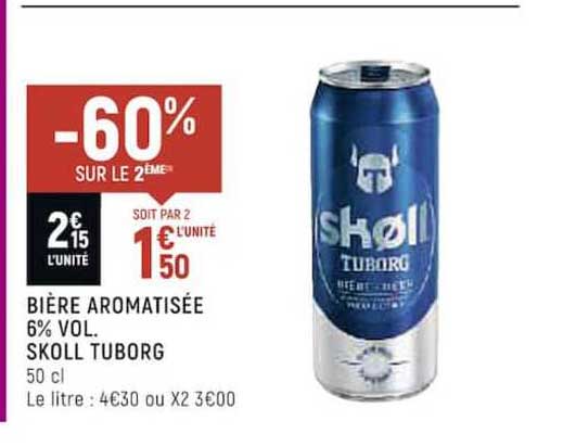 bière aromatisée 6% vol. skoll tuborg