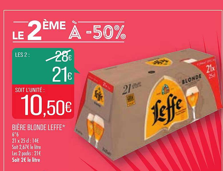 Bière Blonde Leffe Le 2ème à -50%