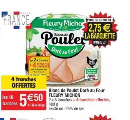 blanc de poulet doré au four fleury michon