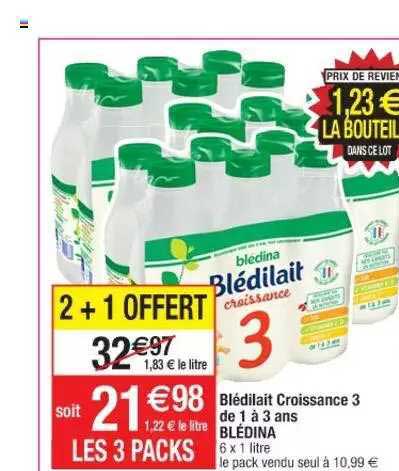 blédilait croissance 3 de 1 à 3 ans blédina