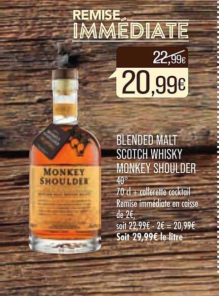 blended malt scotch whisky monkey shoulder 40°