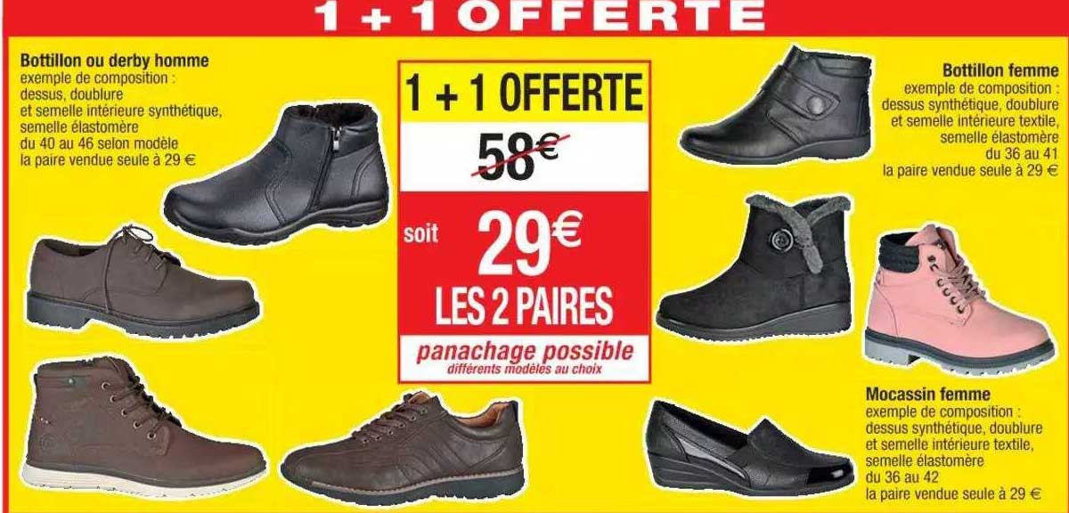 bottillon ou derby homme, bottillon femme, mocassin femme