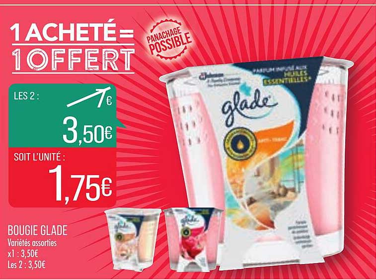 Bougie Glade 1 Acheté = 1 Offert