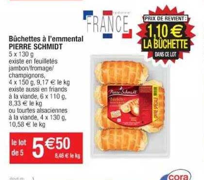 bûchettes à l'emmental pierre schmidt