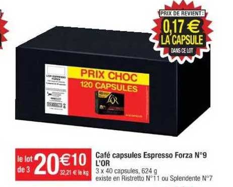 Café Capsules Espresso Forza N°9 L'or