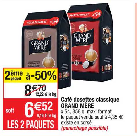 café dosettes classique grand mère