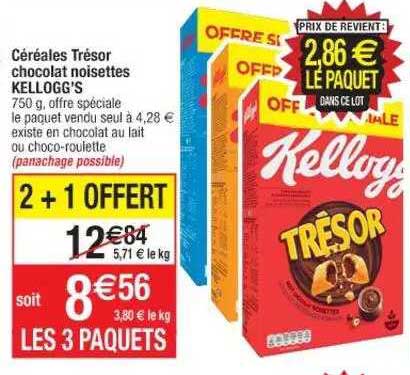 Céréales Trésor Chocolat Noisettes Kellogg's