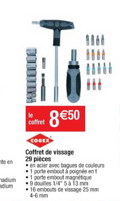 coffret de vissage 29 pièces cogex