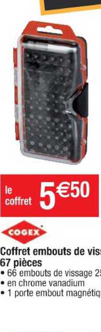 Coffret Embouts De Vissage 67 Pièces Cogex