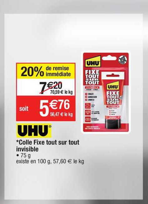 Colle Fixe Tout Sur Tout Invisible Uhu