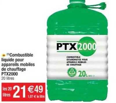 combustible liquide pour appareils mobiles de chauffage ptx2000