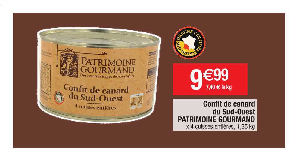 confit de canard du sud-ouest patrimoine gourmand