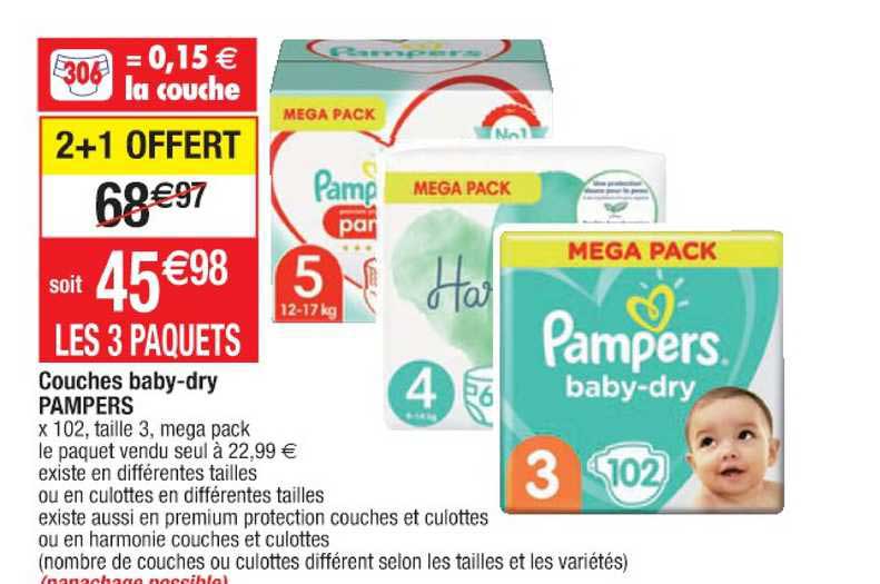 couches baby-dry pampers
