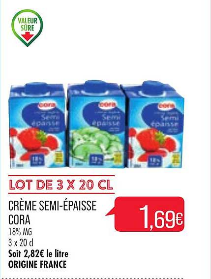 crème semi-épaisse cora