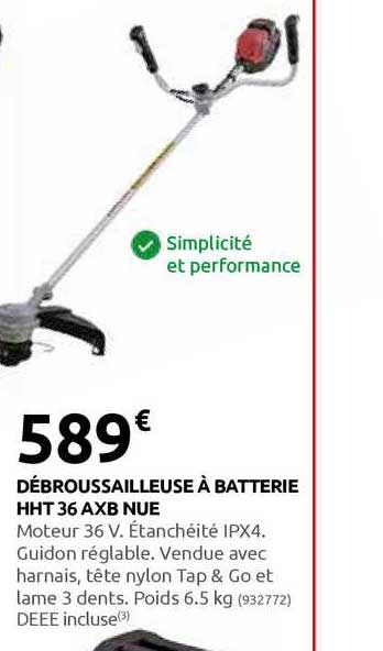 débroussailleuse à batterie hht 36 axb nue