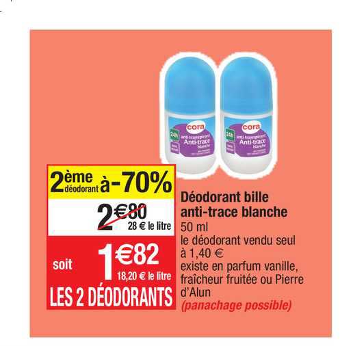 déodorant bille anti-trace blanche