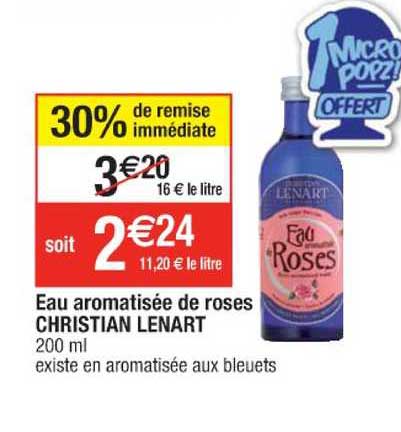 eau aromatisée de roses christian lenart