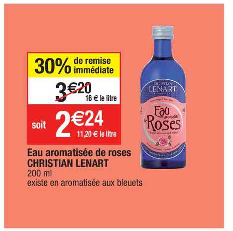 eau aromatisée de roses christian lenart