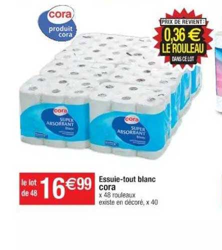 essuie-tout blanc cora