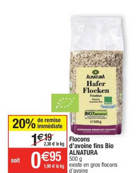 flocons d'avoine fins bio alnatura