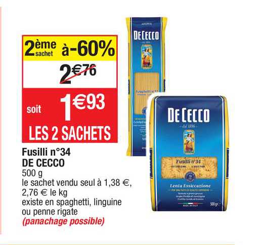 fusilli n°34 de cecco