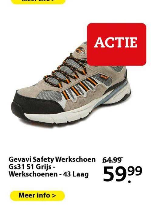 gevavi safety werkschoen gs31 s1 grijs - werkschoenen - 43 laag
