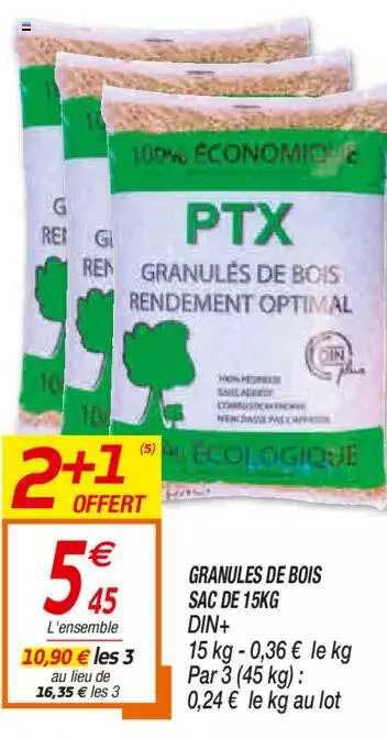 granulés de bois sac de 15 kg din+