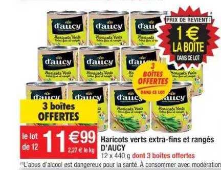 haricots verts extra-fins et rangés d'aucy