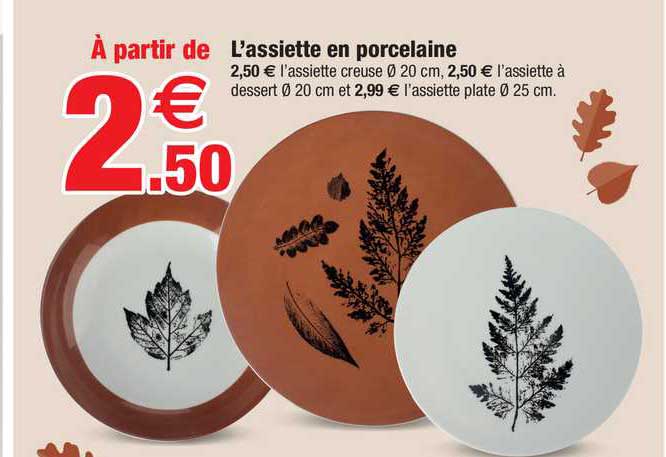 l'assiette en porcelaine
