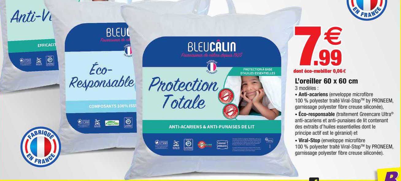 l'oreiller 60 x 60 cm