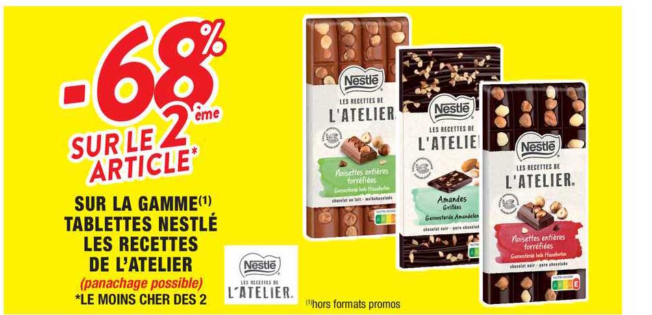 la gamme tablettes nestlé les recettes de l'atelier