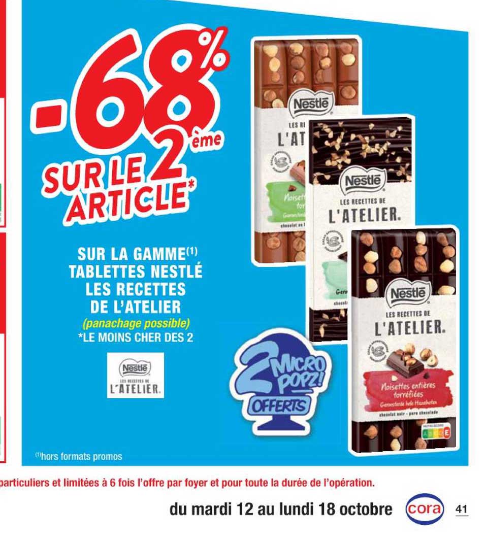 la gamme tablettes nestlé les recettes de l'atelier