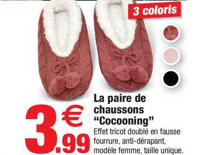 la paire de chaussons "cocooning"