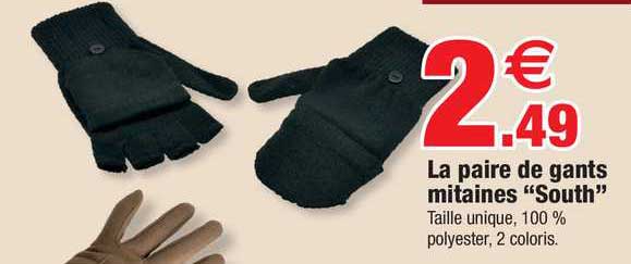 la paire de gants mitaines "south"