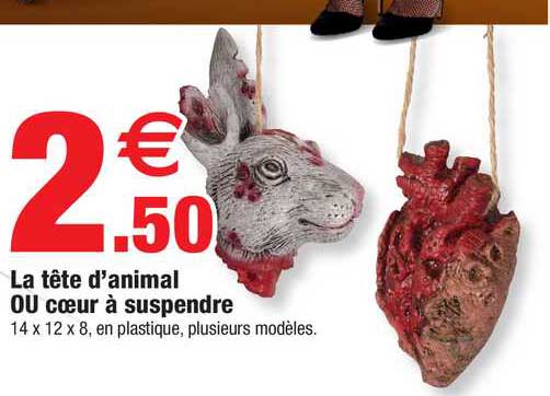 la tête d'animal ou cœur à suspendre