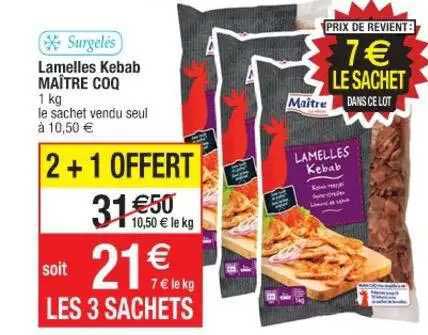 lamelles kebab maître coq