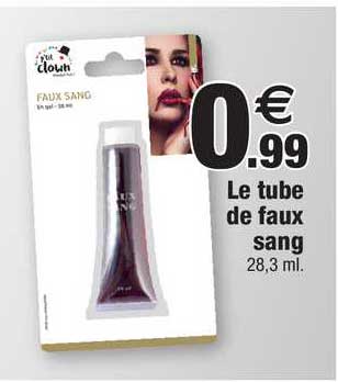 le tube de faux sang