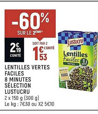 lentilles vertes faciles 8 minutes sélection lustucru
