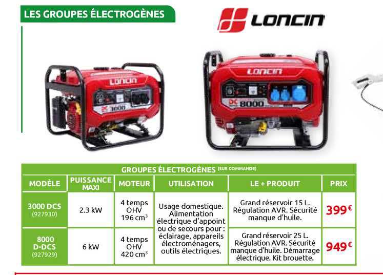 les groupes électrogènes loncin