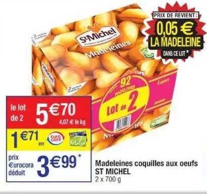 Madeleines Coquilles Aux Oeufs St Michel
