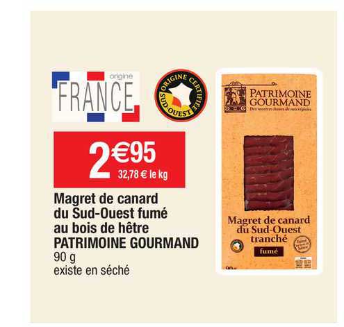 Magret De Canard Du Sud-ouest Fumé Au Bois De Hêtre Patrimoine Gourmand