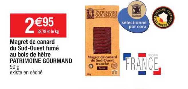 magret de canard du sud-ouest fumé au bois de hêtre patrimoine gourmand