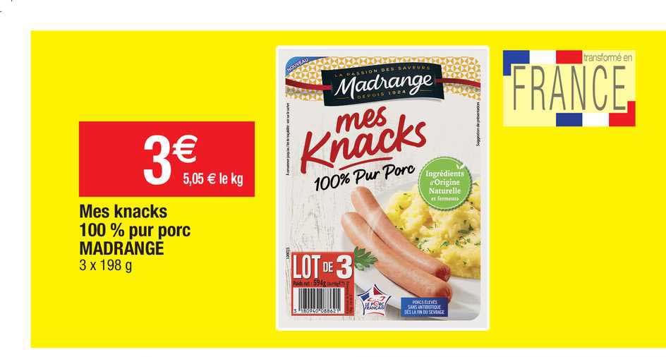 mes knacks 100% pur porc madrange