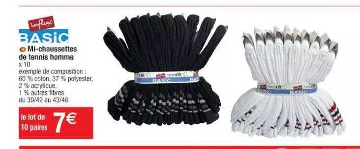 Mi-chaussettes De Tennis Homme Influx Basic