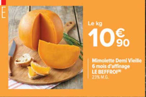 mimolette demi vieille 6 mois d'affinage le beffroi